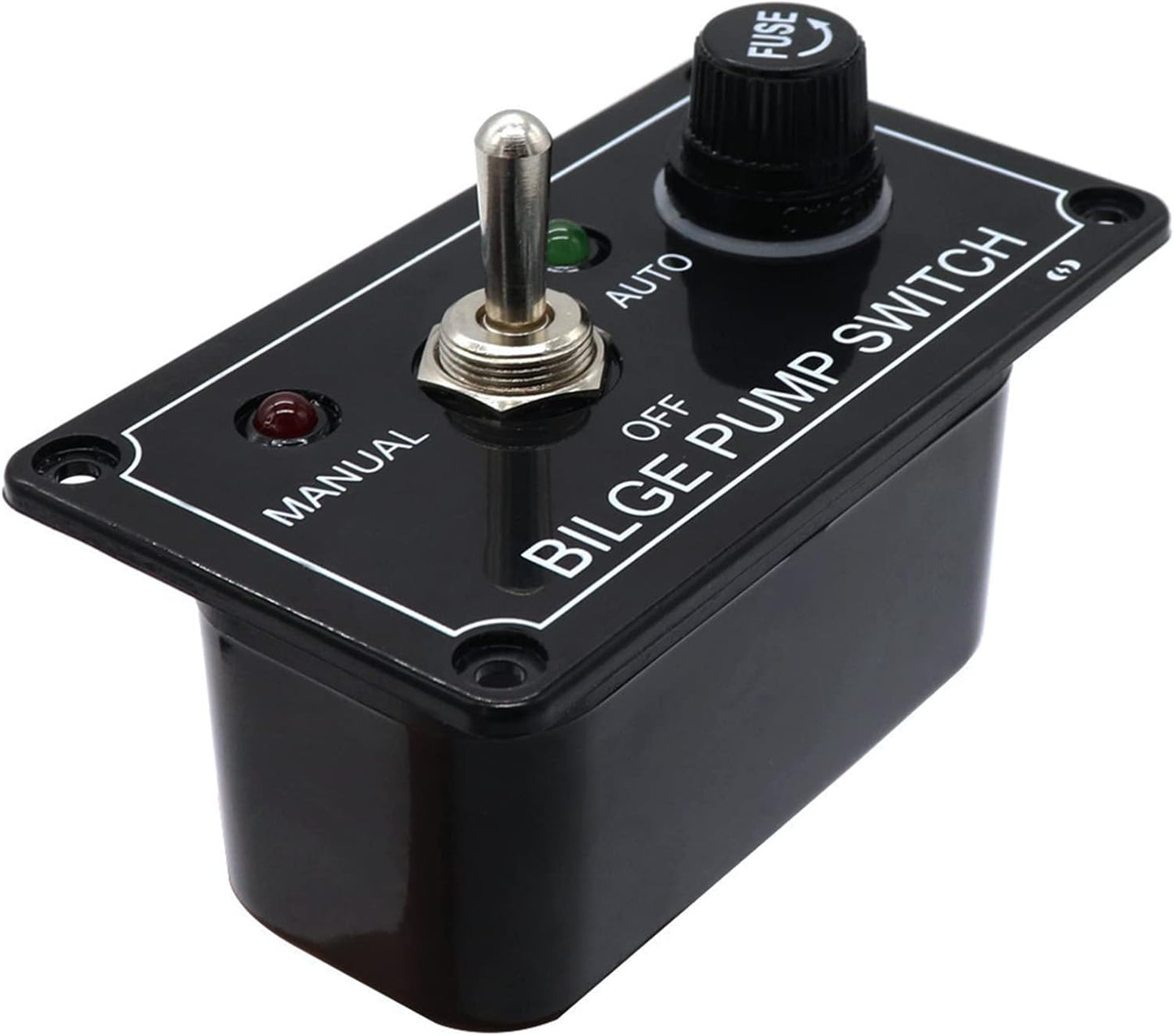 12V Bilge Pump Control Switch Panel 3 Way Manual/Off/Auto with LED Indicator 5A Fuse for Yacht Camper Truck Marine Boat