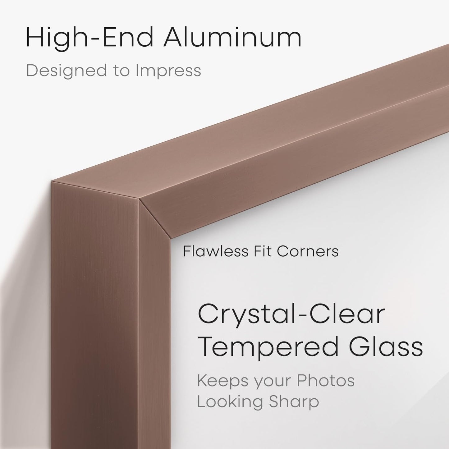 Homeforia Mocha 11x14 Picture Frame, High End Metal 11x14 Poster Frames with Mat 8x10, 11 x 14 Mocha Frame Matted to 8 x 10 inch Photo, 11 by 14 Thin Hanging Frames, Tempered Glass, Wall Kit, Set of 1