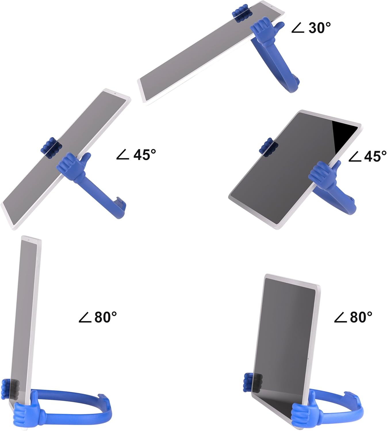 Honsky Adjustable Tablet Stand, Portable Phone Holder for Desk Bed - Multi-Angle Drawing Stand Compatible with All Tablets (2 Pack Blue)