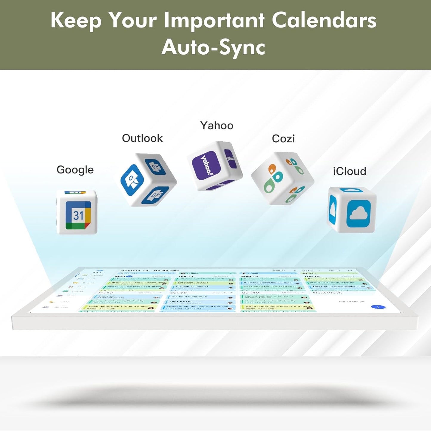 27" Smart Digital Calendar for-Family-Business-Schedules - 1920 x 1080 IPS Full HD Touch Screen Wall Mounted Electronic Calendar, Auto-Sync Google iCloud Outlook Calendars, Christmas Gift for Mom Dad