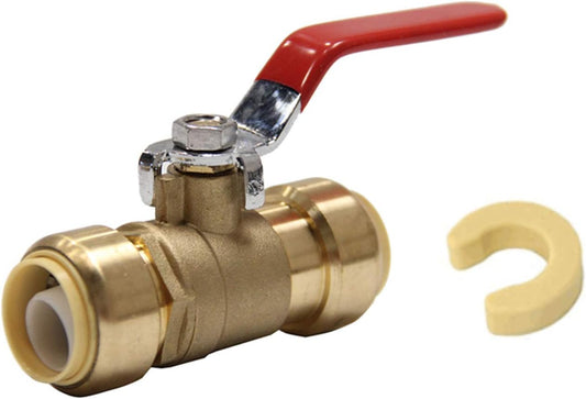 (Pack of 20) EFIELD 3/4 Inch Ball Valve for Push-Fit Valve Full Port Ball Valve Brass UPC Certified,(PF-VALVE012-20PCS)