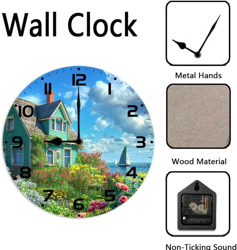 10 in Elegant Kimono Beauties -125 Wood Wall Clock – Digital Time Display, Smart Home Compatible for Bedside or Workspace