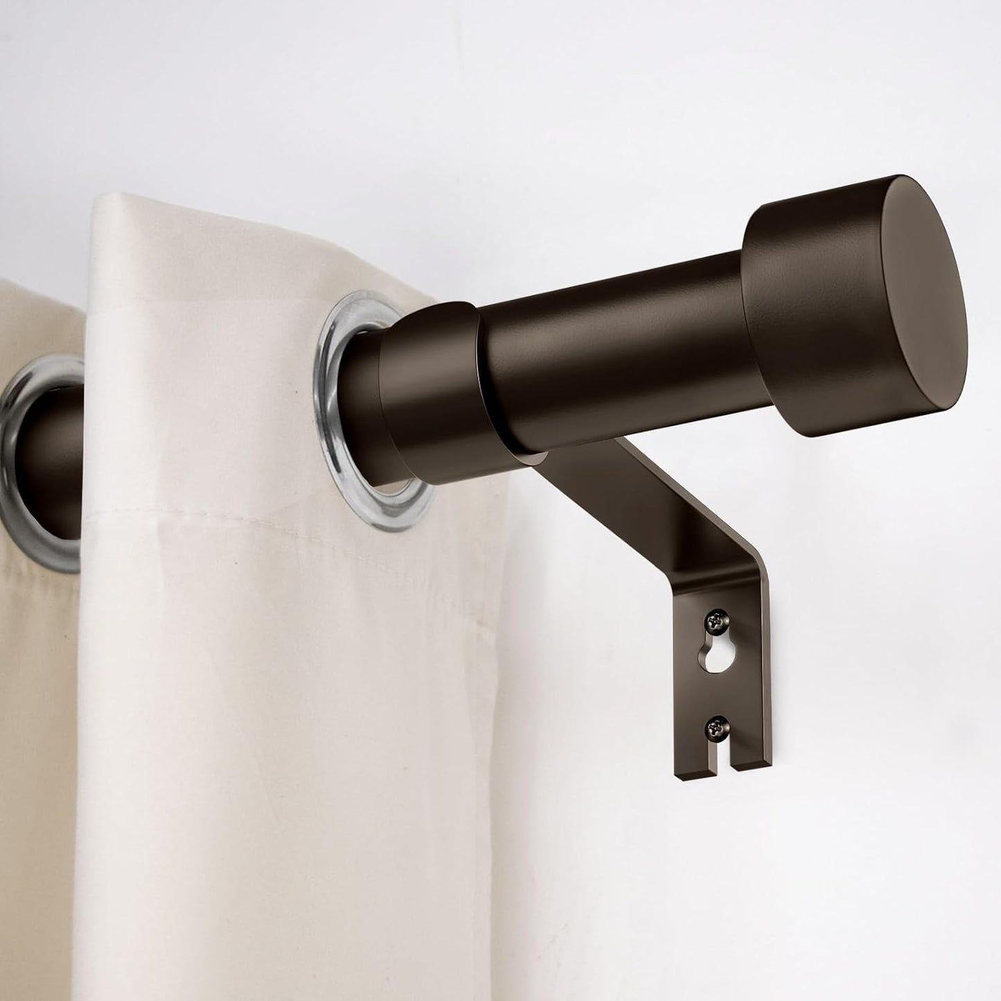2 Pack Curtain Rods for Windows 66 to 120 Inch(5.5-10ft), 1 Inch Bronze Heavy Duty Curtain Rods Set, Adjustable Extra Long Curtain Rod for Bedroom Patio, Outdoor Drapery Rods, Size 32"- 120"
