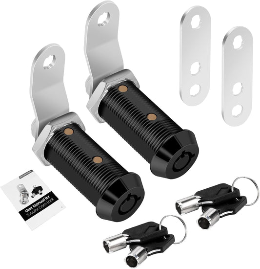 2 Pack Black Cabinet Lock with Keys, 1-1/2" RV Storage Locks Keyed Alike, RV Locks for Storage Door, Camper Toolbox RV Cam Locks with Manual (Black -2 Pack, 1-1/2 Inch)