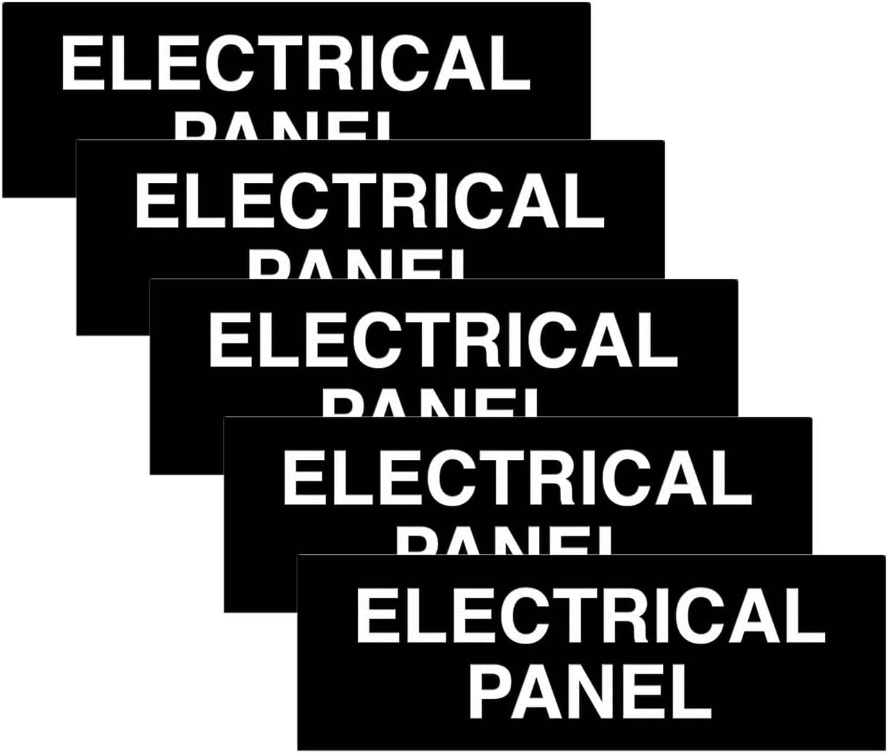 All Quality Basic Electrical Panel Sign - Fire Regulation Safety Compliance Sign - Black - Medium (5 Pack)