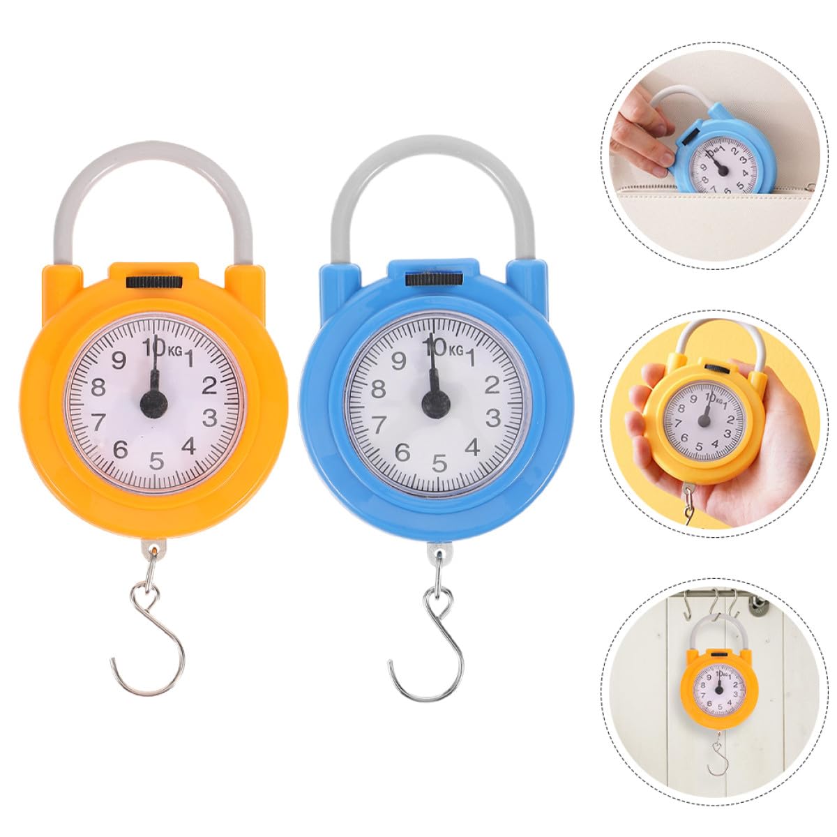 2pcs Portable Electric Spring Scale High Precision Electronic Weight Scale with Hook for Travel Outdoor Use Handheld Smart Digital Measurement Tool