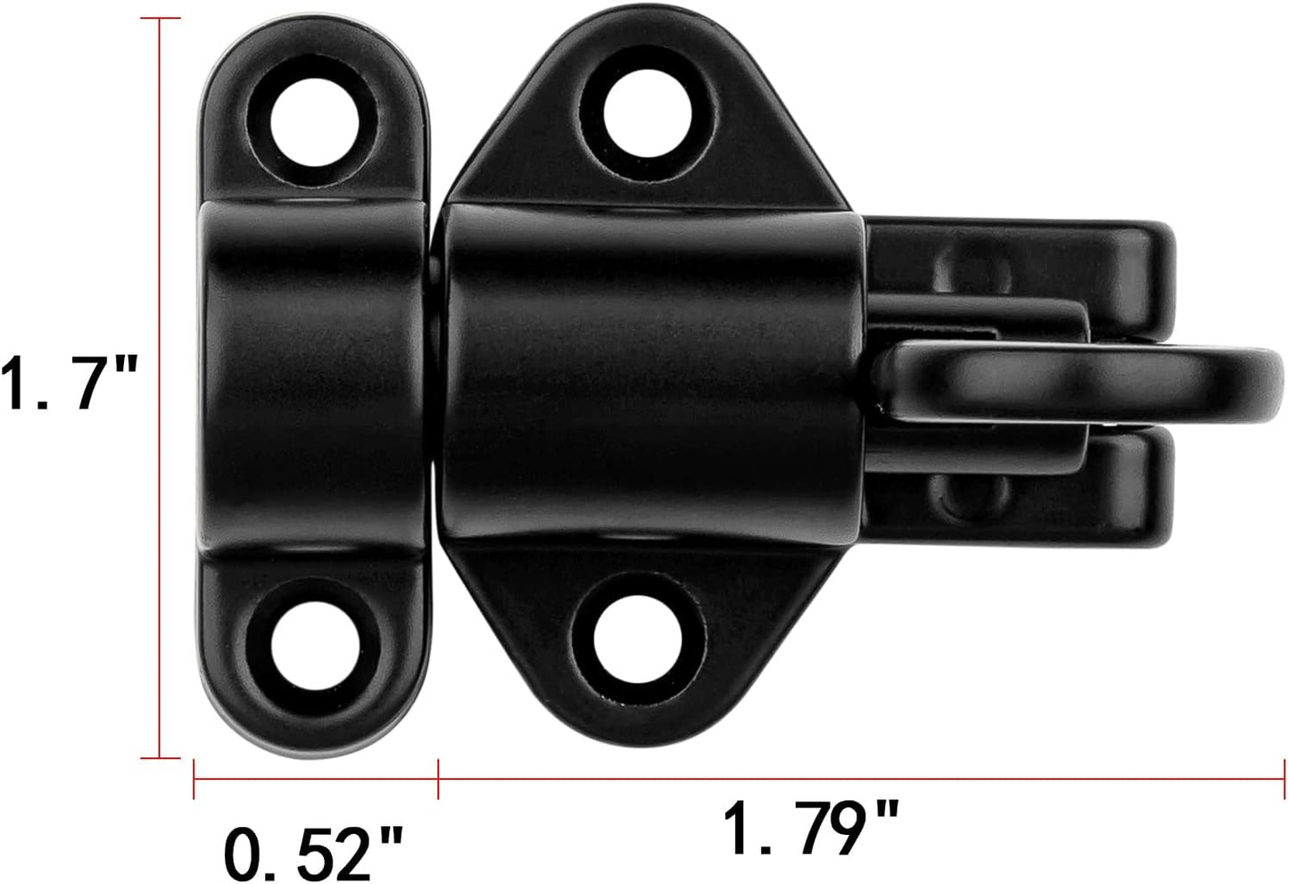 11 Packs Self-Closing Latches，Black Spring Door Lock，Resilient Bolt Latch Aluminum Alloy Safety Automatic Spring Barrel Door Lock with Screws，Used for Wooden Door，Wooden Window and Cabinet etc