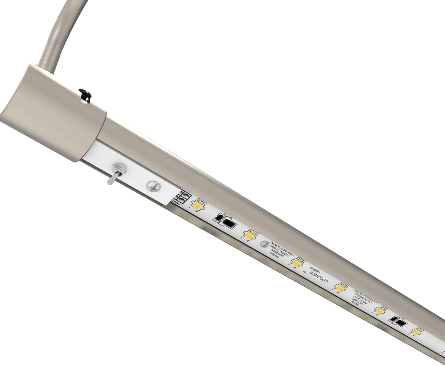Cocoweb 30 Inch Tru-Slim Satin Nickel Picture Light - LED, 2700K, Adjustable Arm, Plug-in, Toggle Switch, Sleek and Compact Design