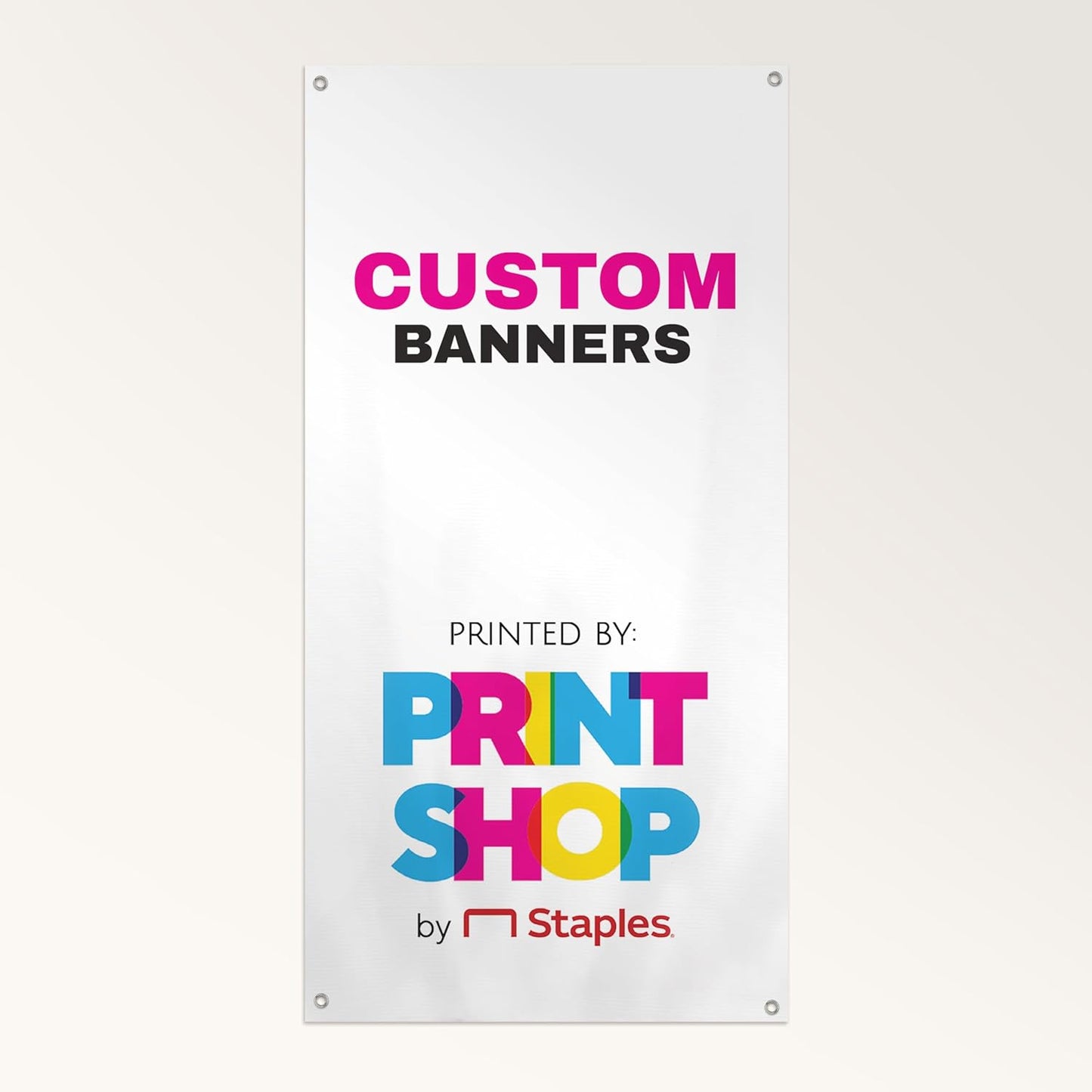 Staples Custom Scrim Vinyl Banner - 24W" x 36L" Quote Banner with 4 Grommets - Durable Outdoor Sign for Events, Promotions, and Business Advertising (Wood)