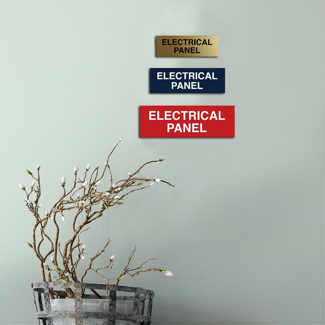 All Quality Basic Electrical Panel Sign - Fire Regulation Safety Compliance Sign - Black - Medium (5 Pack)