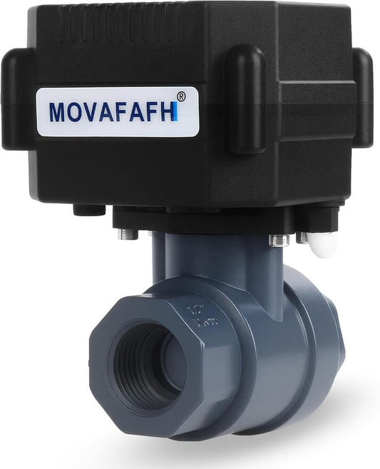 1" Motorized Ball Valve UPVC - 2 Wire Auto Return Electric Water Valve with Full Port, 9-24V AC/DC Automatic Ball Valve
