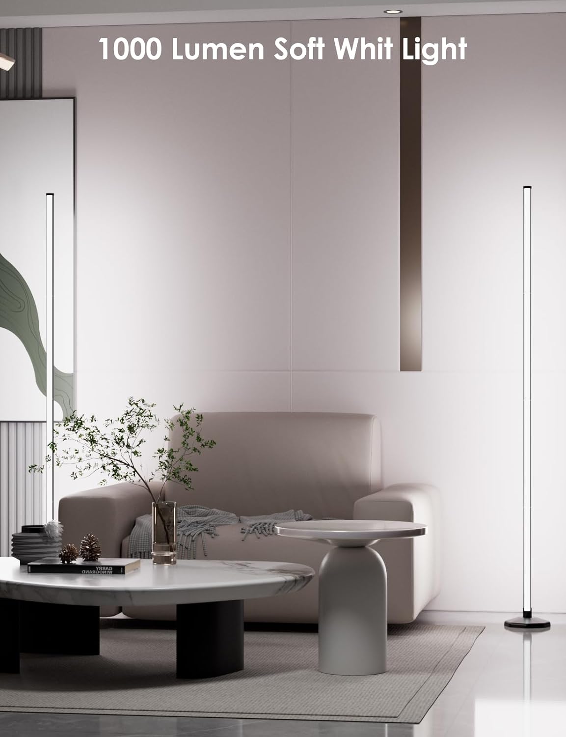 2PCS RGB Floor Lamp, Bluetooth APP and Remote Control 65" Smart Modern Standing Lamp Music Sync 16 Million DIY Colors Changing LED Floor Lamp with Heavy Base for LivingRoom Bedroom GameRoom