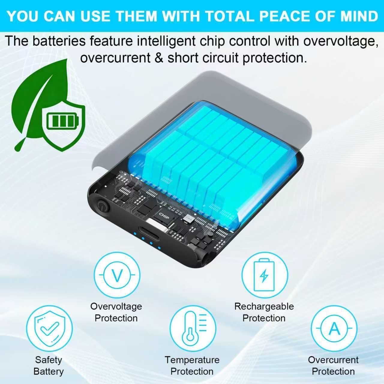 1 Pair 7.4V 2A 3000mAh Li-Polymer Rechargeable Battery Pack, Batteries for Battery Heated Glove with 3.5mm Female DC Jack for Heated Gloves, Heated Slippers, Heated Socks, Heated Scarf ＆Heated Insoles