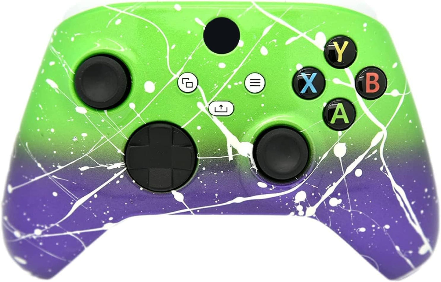 Hand Airbrushed Fade Custom Controller Compatible with Series X/S & One (Series X/S Purple & Green White Drip)