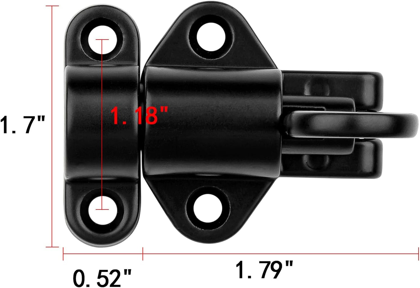 2 Packs Self-Closing Latches，Black Spring Door Lock，Resilient Bolt Latch Aluminum Alloy Safety Automatic Spring Barrel Door Lock with Screws，Used for Wooden Door，Wooden Window and Cabinet etc