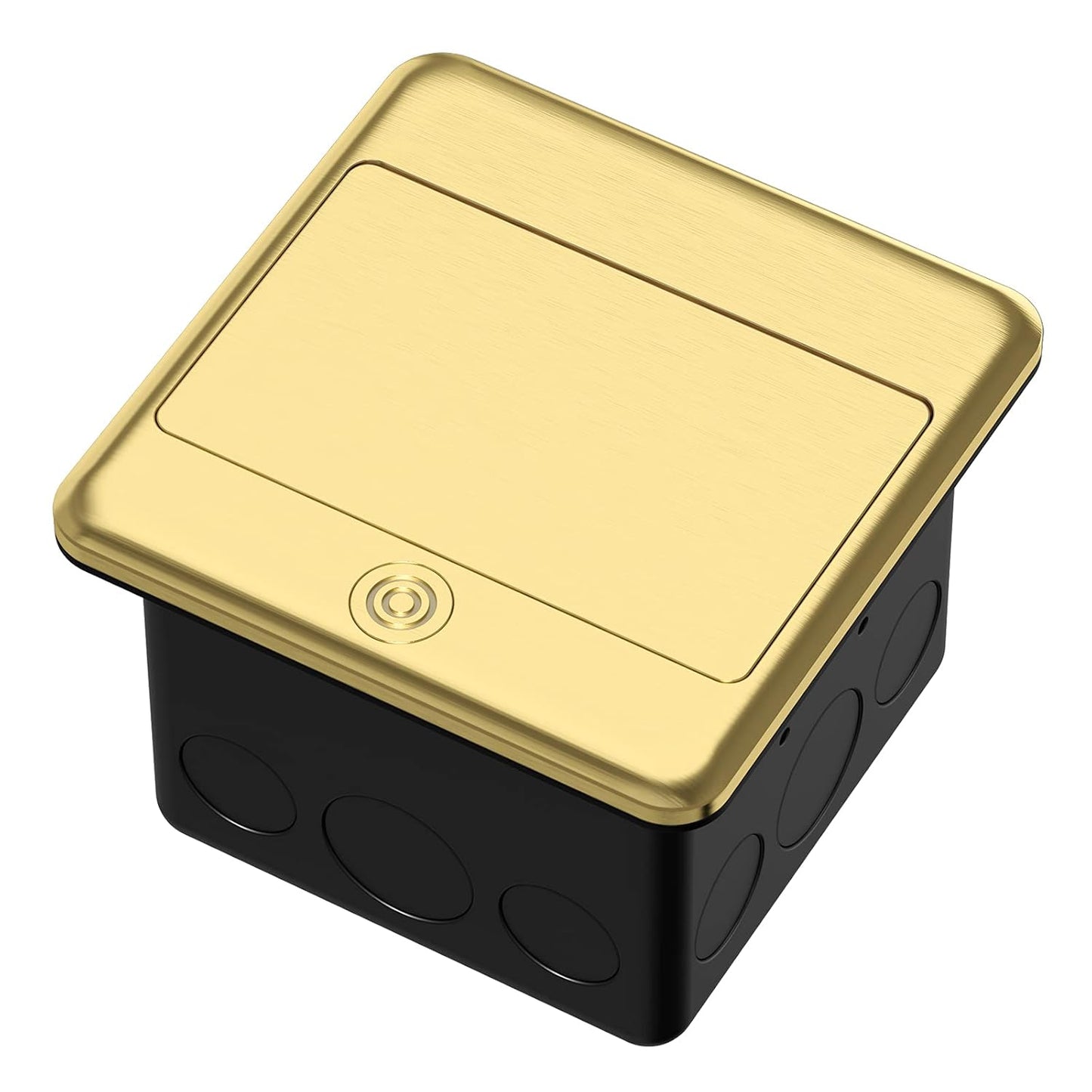 KYHSHJ Pop Up Floor Electrical Outlet Box Kit，20 Amp Stainless Steel TR Tamper-Resistant Duplex Receptacle Outlet，Corrosive Resistant Hardware，ETL Listed, Brass