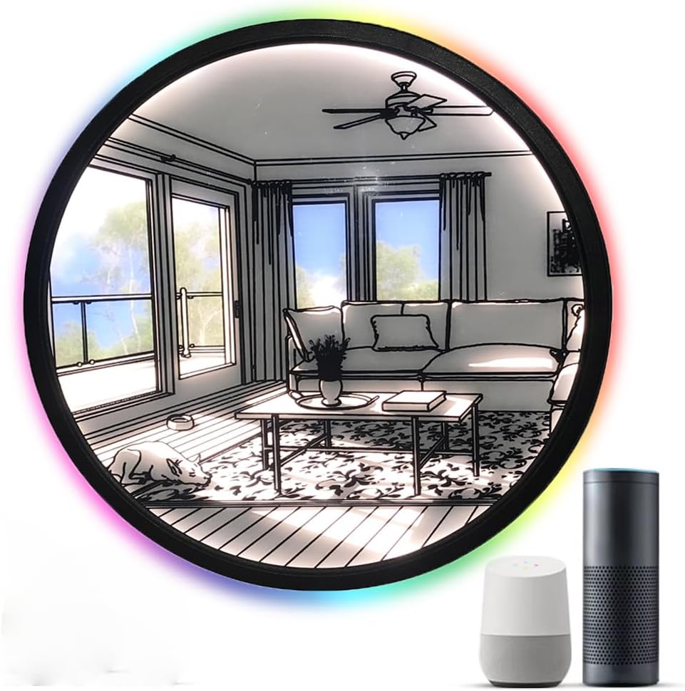 12" Smart Decorative Lamp, Light Painting, Recessed Ceiling Light, Compatible with Alexa, Google Home, for Bedroom, Study, Living Room Voice/Remote/App Controls,Smart Ceiling Light.