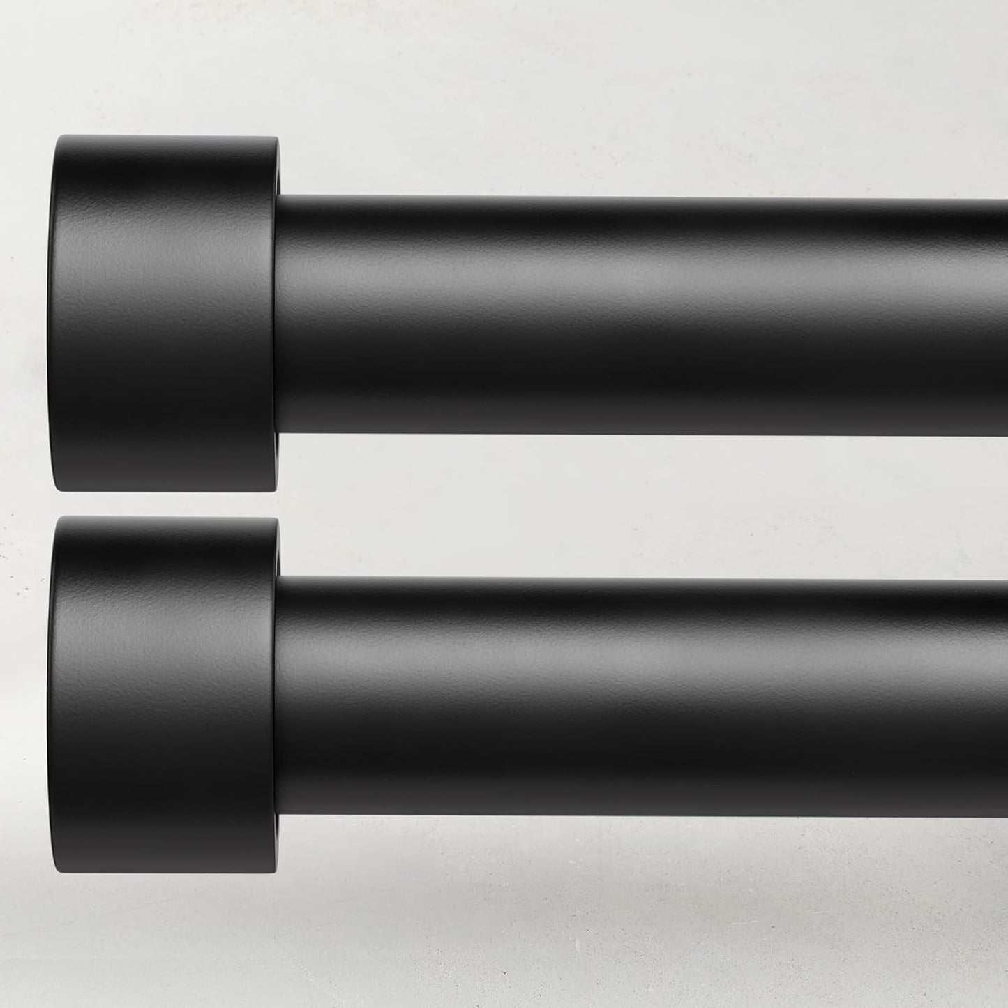 2 Pack Curtain Rods for Windows 48 to 84 Inch(4-7ft), 1 Inch Black Adjustable Heavy Duty Curtain Rod Set, Outdoor Long Drapery Rods for Patio Bedroom, Size 32"- 90"