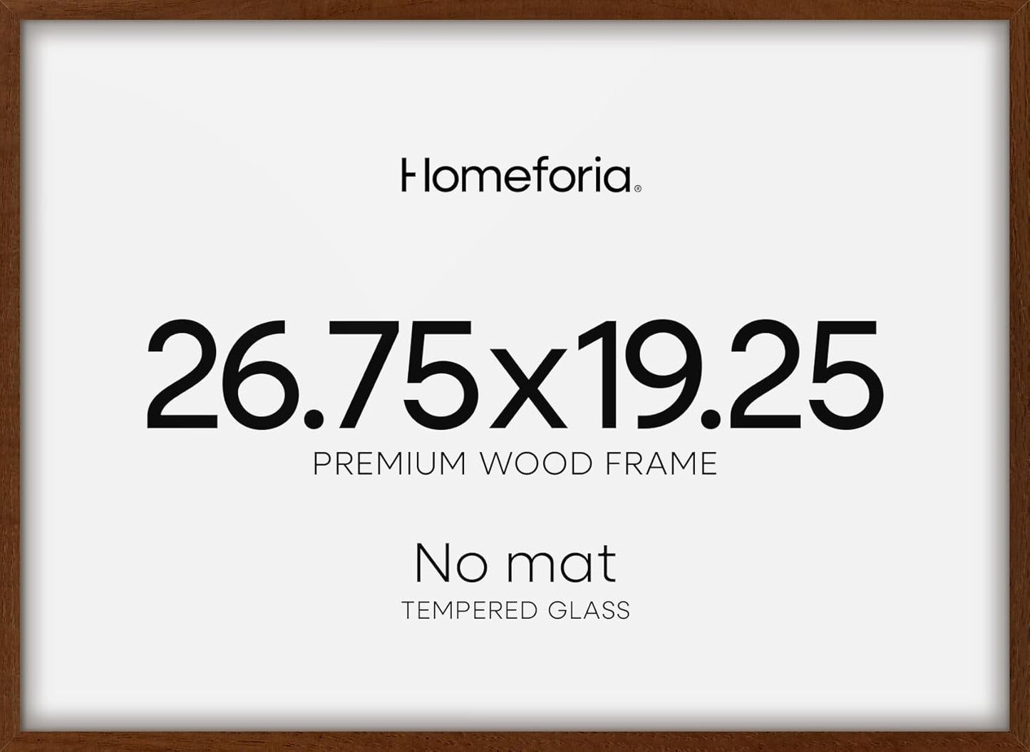 Homeforia 19.25x26.75 Puzzle Frame Brown, High End Dark Oak 19.25 by 26.75 Thin Wood Picture Frame without Mat, 26.75x19.25 Wooden Walnut Puzzle Art Frames for Wall, Tempered Glass, Wall Kit, Set of 1