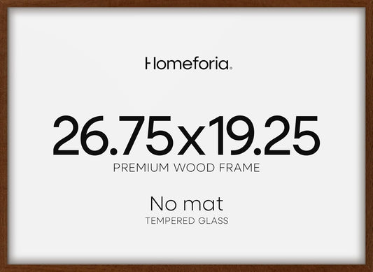 Homeforia 19.25x26.75 Puzzle Frame Brown, High End Dark Oak 19.25 by 26.75 Thin Wood Picture Frame without Mat, 26.75x19.25 Wooden Walnut Puzzle Art Frames for Wall, Tempered Glass, Wall Kit, Set of 1