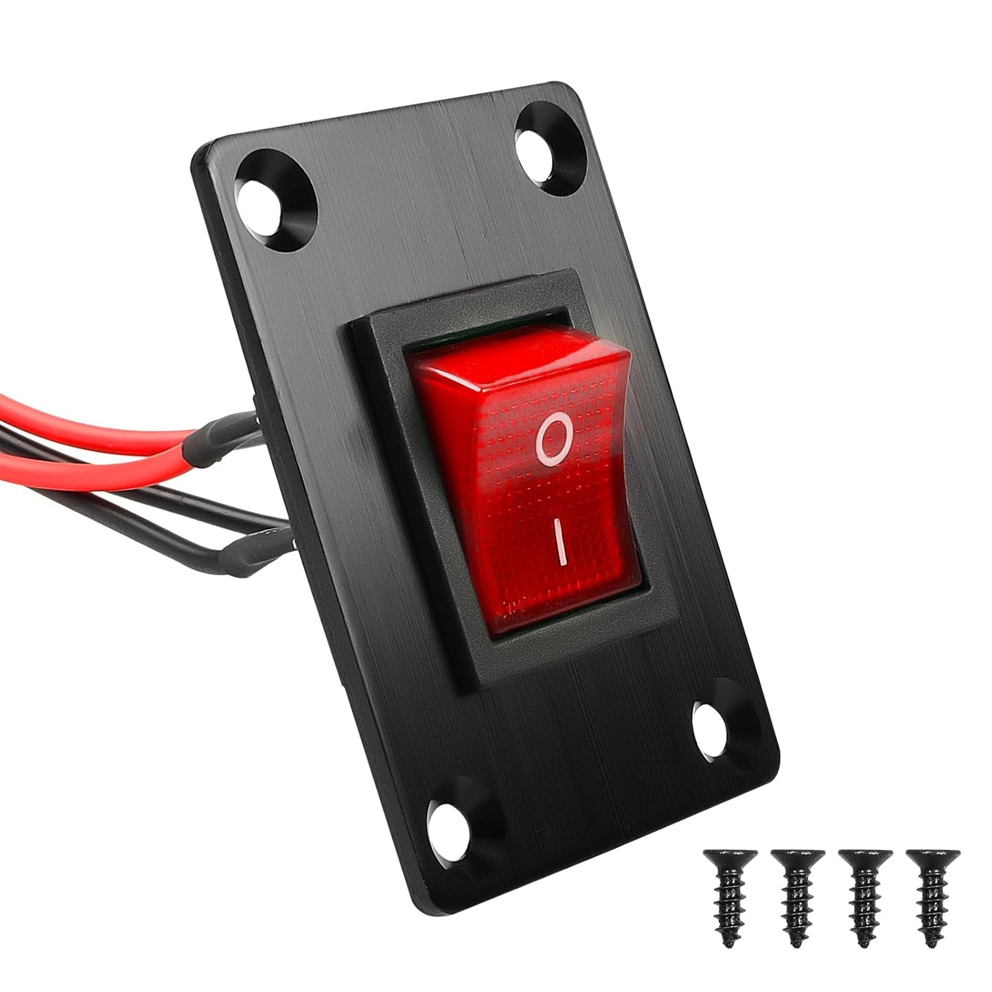1Pcs Red LED KCD4 Boat Rocker Switch 2-Position 4-Pin Pre-Wired DPST Panel Switch 16A 250VAC 20A 125VAC, CE