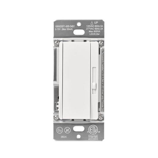 0-10V LED Dimmer Switch for 0-10V Dimmable LED Lights, Single-Pole or 3-Way, Wallplate Included, ETL Listed