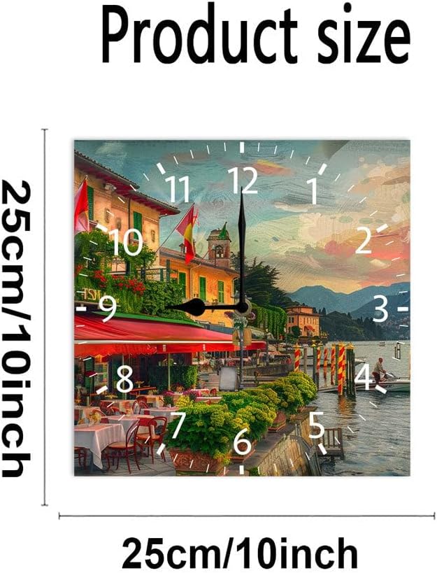 10 in Italy -267 Wood Wall Clock – Digital Time Display, Smart Home Compatible for Bedside or Workspace