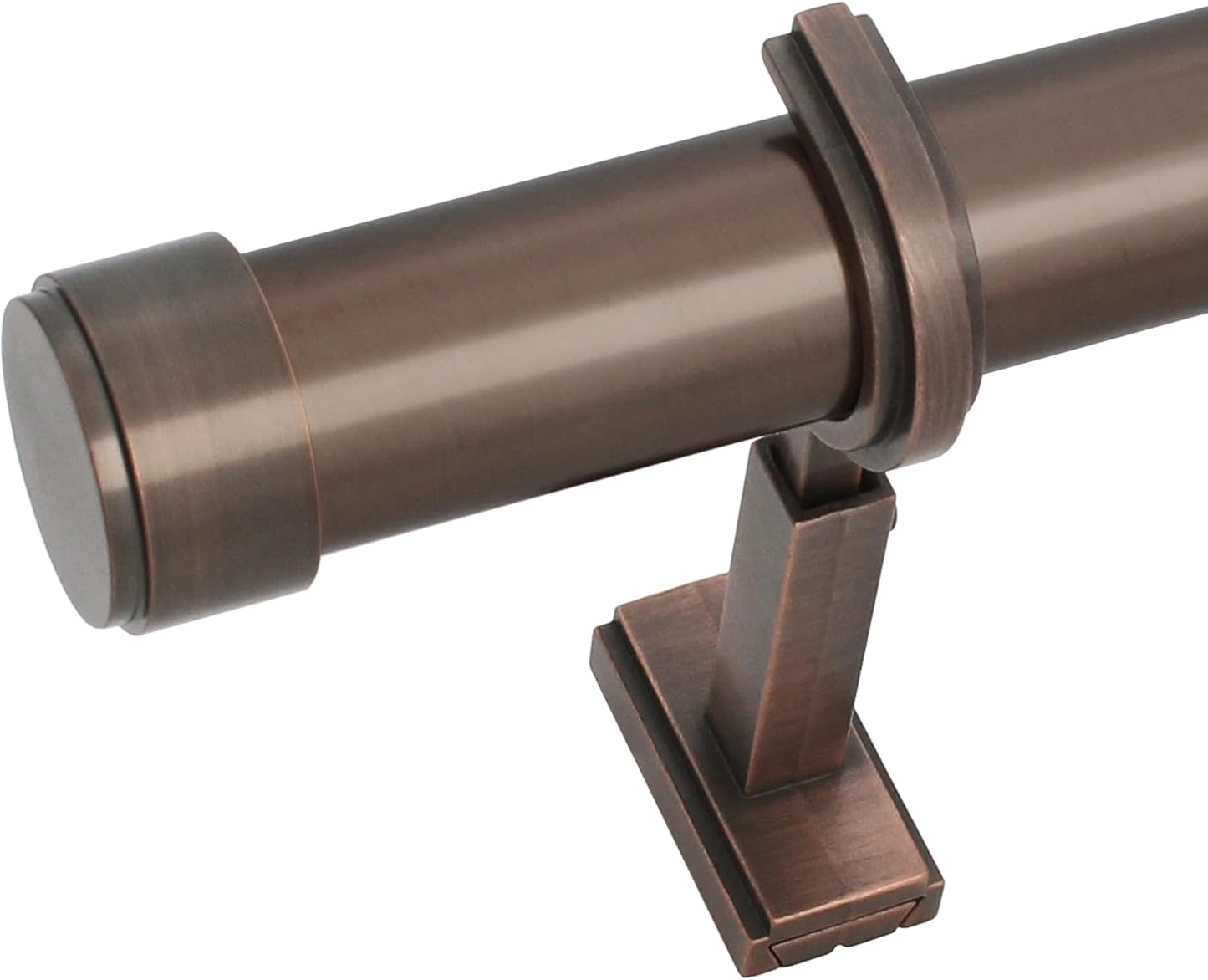 BlastHome® Non-Adjustable Luxury Curtain Rods for Windows, 1 ¼” Rod Set, 4 1/2 foot Fixed Length, Oil Rubbed Bronze