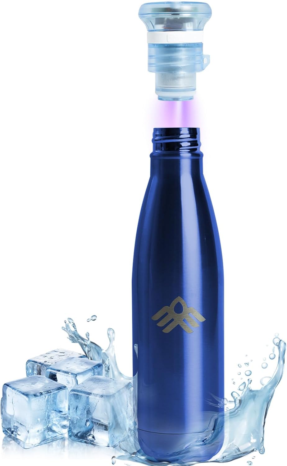 27 oz Smart Self Cleaning Water Large Bottle Cobalt 304 Stainless Steel Insulated Light Purifying Bottle LED + Activated-Carbon Filter USB-C Rechargeable BPA-Free for Outdoor & Sports