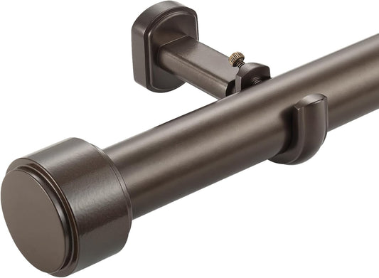 Heavy Duty Curtain Rods,1 1/4" Large Diameter Premium Nonadjustable Curtain Rod,132in/11ft Custom Window Treatment Rods with Durable Aluminum Brackets and End Caps,Dark Bronze Finish