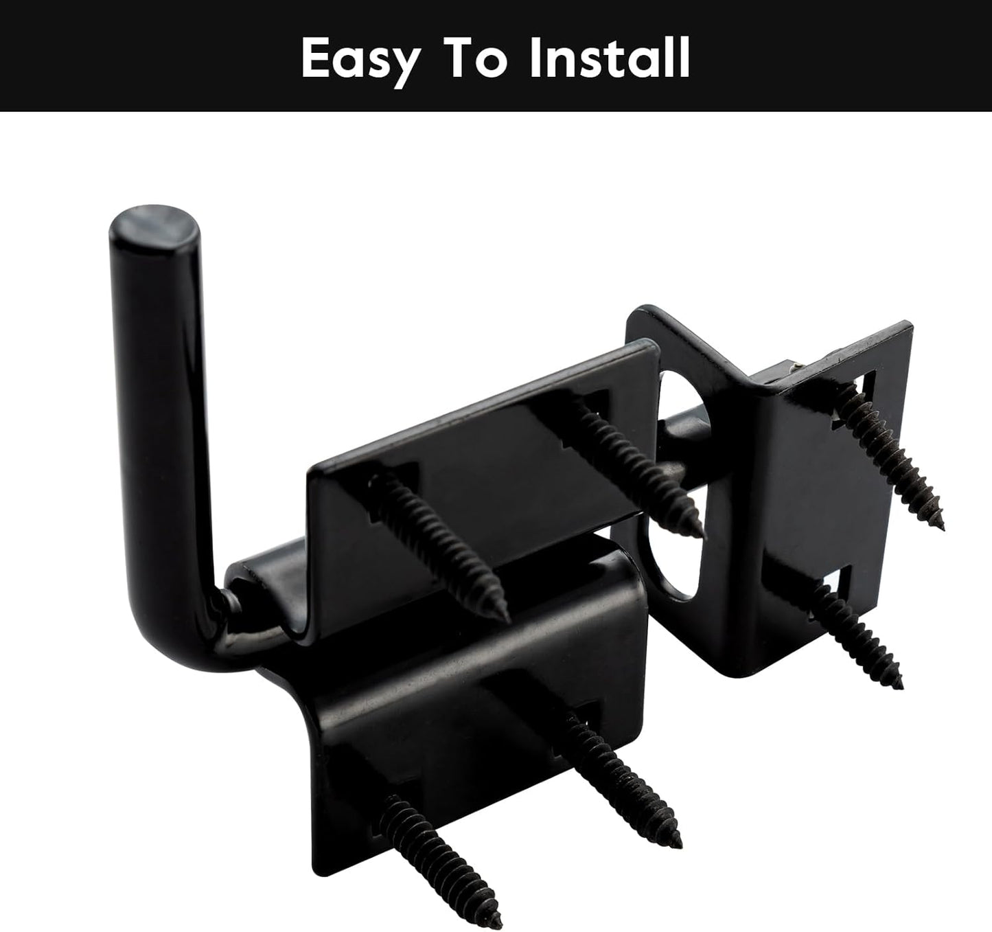 HOME MASTER HARDWARE Heavy Duty Slide Bolt Gate Latch, Sliding Bolt Door Latch Gate Lock Hardware with Padlock Hole, 2 in 1 Barrel Bolt Latch for Wooden Fence/Shed Door/Yard Door/Barn Door, Black