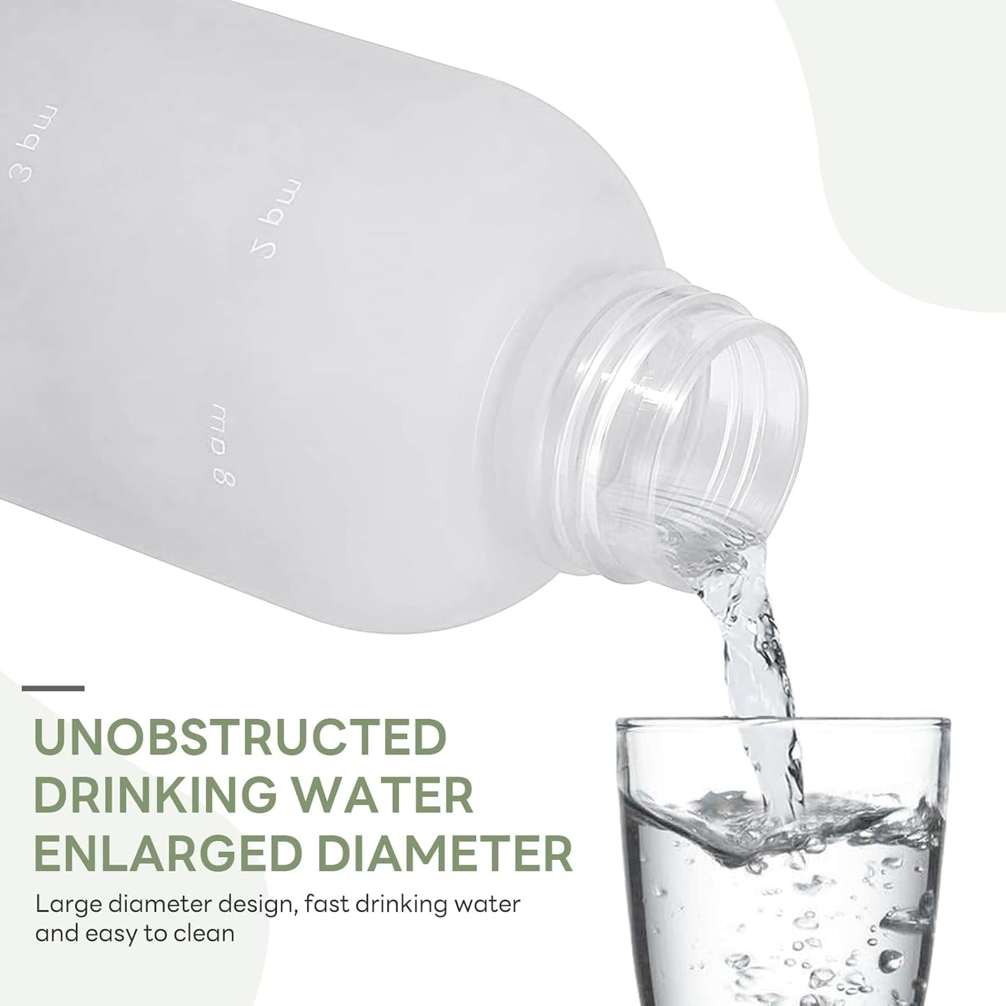 1L（33 oz） daily tracking schedule time hours reminder motivational day goals hydration capacity measured marker tracker plastic wide mouth measurements water bottle