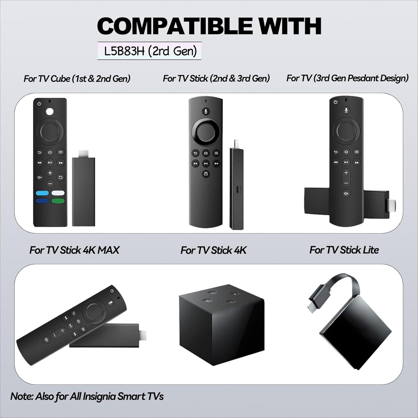 (Pack of 2) New Voice Replacement TV Remote Compatible with Stick 2rd Gen L5B83H, Compatible with Amazon Smart TVs Stick (2nd Gen,3rd Gen,Lite,4K)