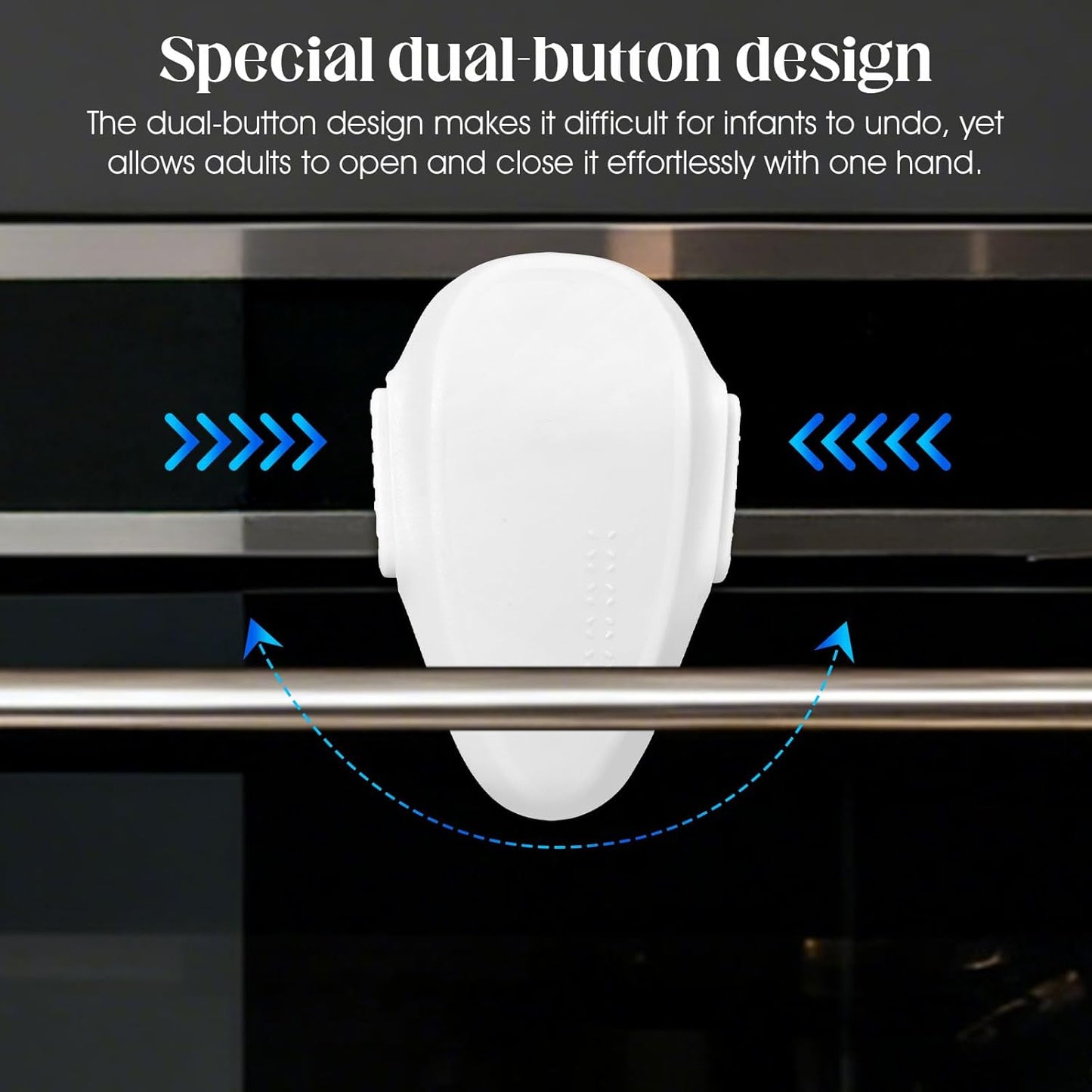 1 Pack Oven Lock for Baby Proofing - Heat Resistant, No Drill Adhesive Stove Door Lock, Child Safety Oven Lock (White)