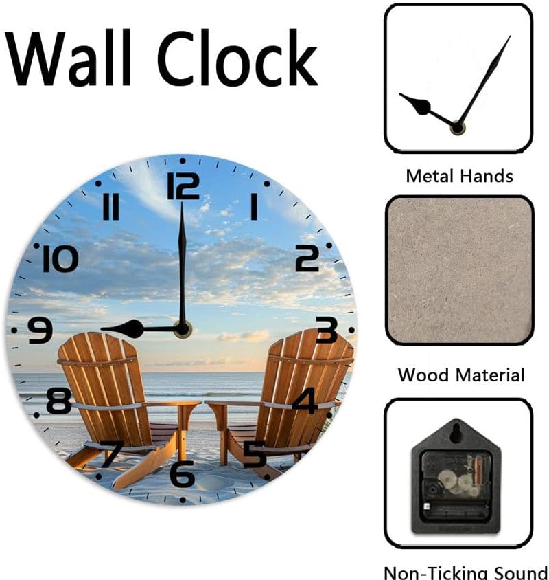 10 in Flower -126 Wood Wall Clock – Digital Time Display, Smart Home Compatible for Bedside or Workspace