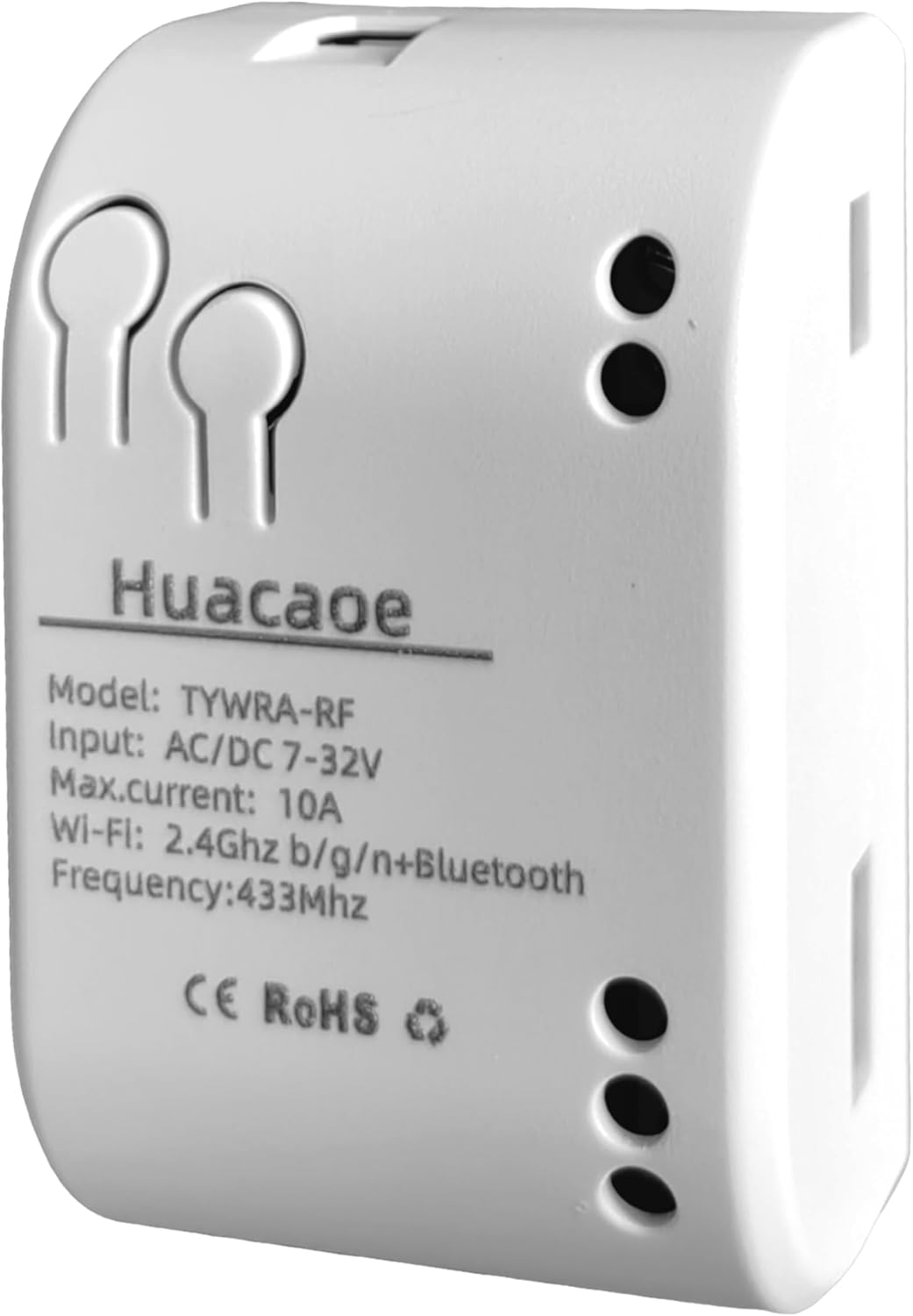 1 Channel Smart WiFi Dry Contact Relay Module | USB 5V/DC 7-32V | Momentary/Inching Self-Locking Relay | Tuya App/Alexa/Google Home Remote Control | White