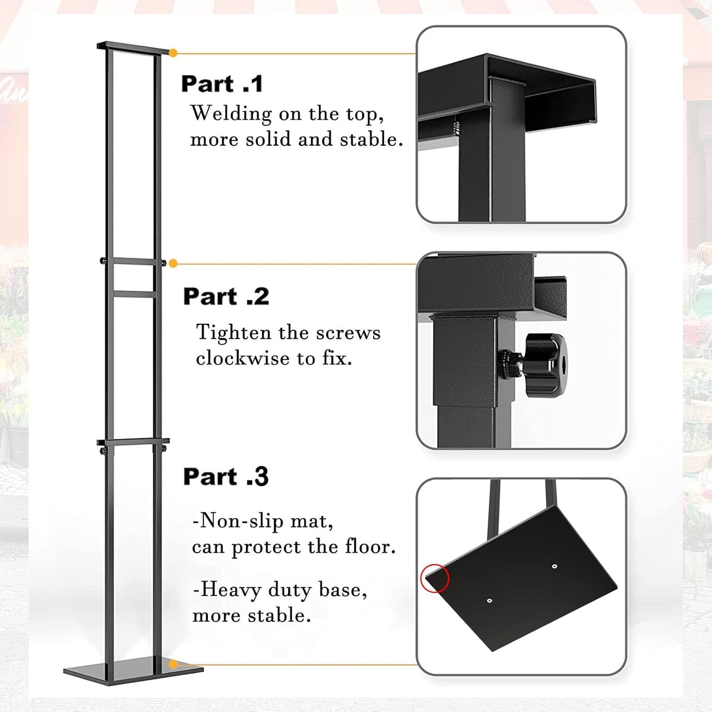 2Pack Sign Holder Stand,Display Stand,Heavy Duty Adjustable Pedestal Sign Stand Up to 75 inch,Double-Sided for Board & Foam Sign,Sign Stand with Base,Fit Wedding,Restaurant or Business etc(Poster not Included)