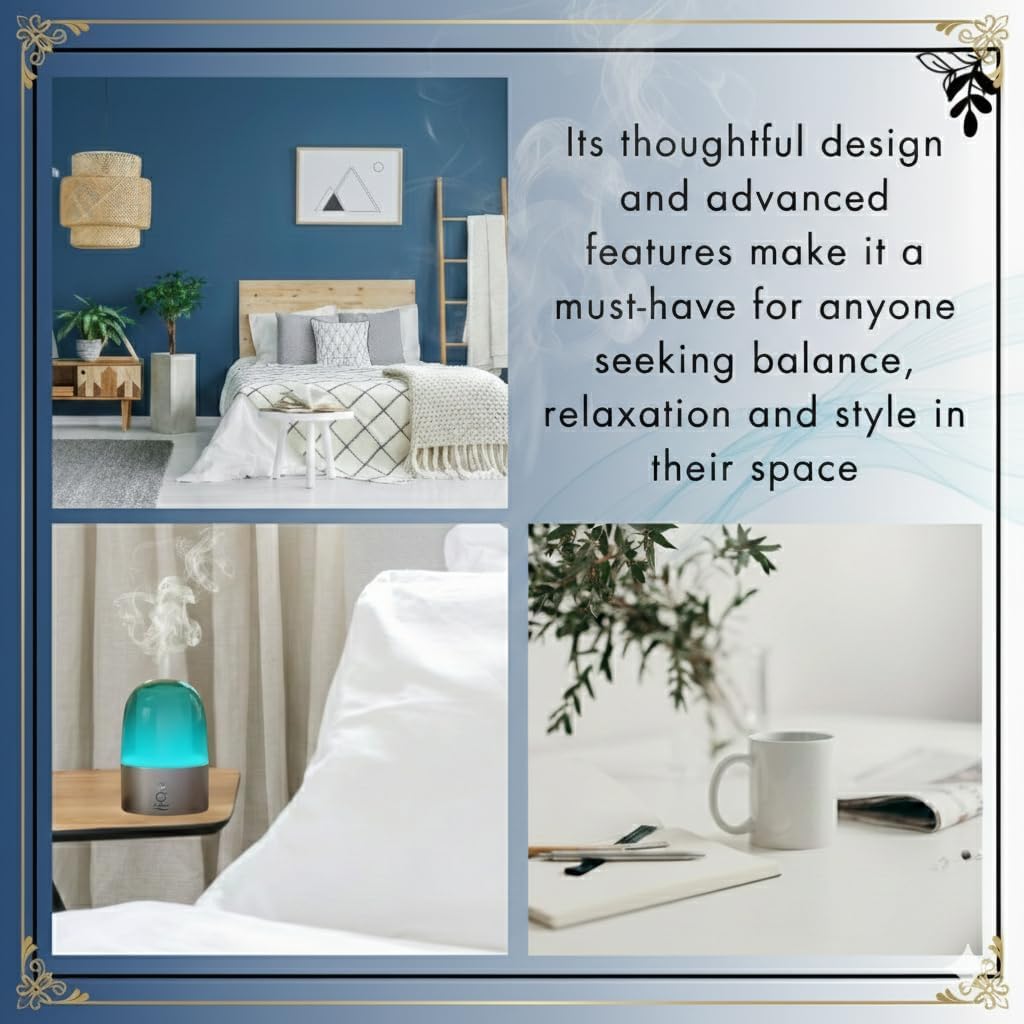 G’s Breeze Smart Diffuser with Refill – Bluetooth & Wi-Fi App Control, Gradient LED Lighting, Adjustable Scent Intensity, Low Noise, 24 Hour Schedule, Aromatherapy Diffuser for Home & Office - Mango