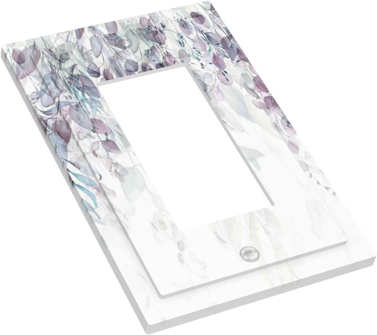 Hazy Leaves Ivy Nature Plants Eucalyptus Leave Decorative Outlet Covers 1 Gang Single Rocker Light Switch Cover Plate Wall Plates GFCI Faceplate for Bedroom Home Decor