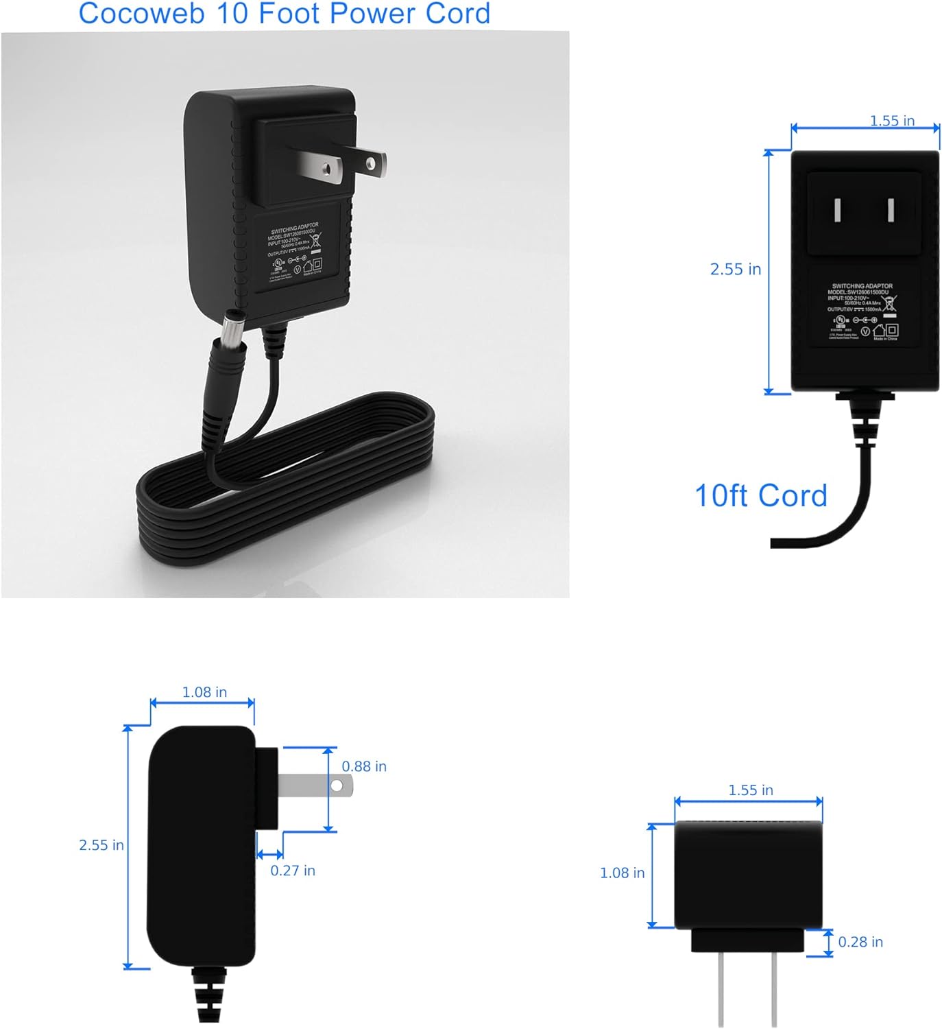 Cocoweb 16 Inch Tru-Slim Mahogany Bronze Picture Light - LED, 2700K, Adjustable Arm, Plug-in, Toggle Switch, Sleek and Compact Design