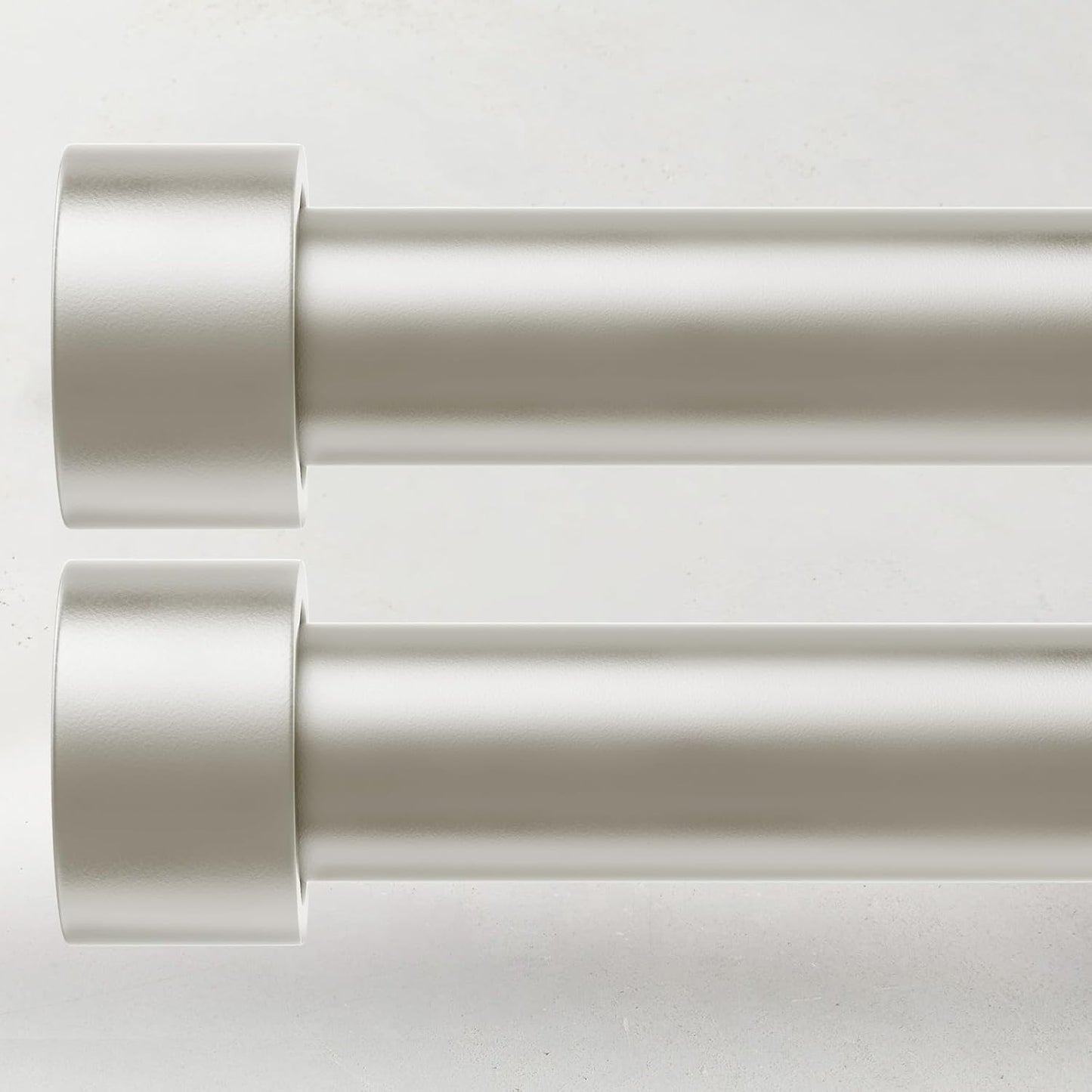 2 Pack Curtain Rods for Windows 48 to 84 Inch(4-7ft), 1 Inch Brushed Nickel Adjustable Heavy Duty Curtain Rod Set, Modern Style Drapery Rods for Bedroom Living Room, Size 32"- 90"