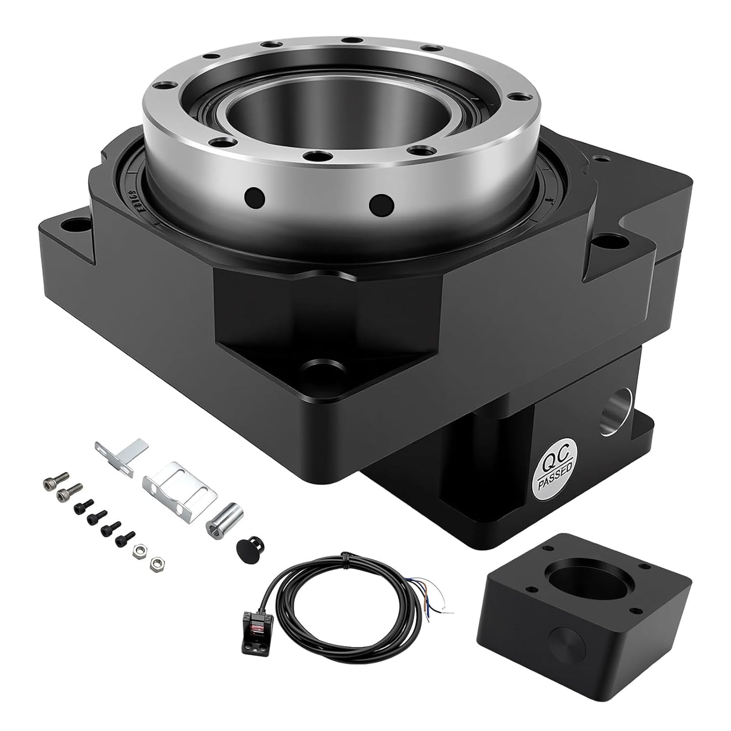 Hollow Rotary Actuator Ratio 10:1 High Accuracy Hollow Rotating Platform Rotary Positioners Suitable for Nema17 42mm Stepper Motor 40mm Servo Motor Substitutable for Direct Drive Motor Cam Indexer