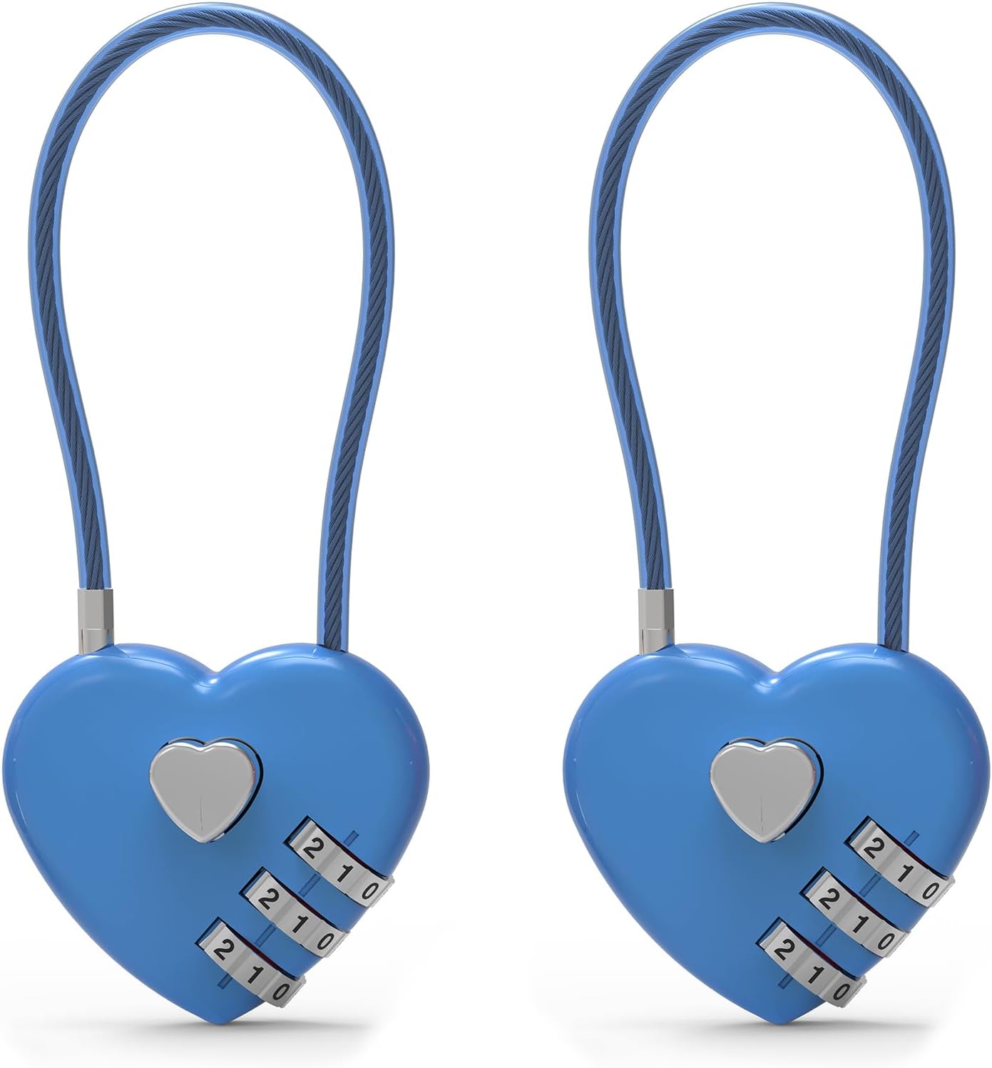 3 Digit Combination Lock, Combo Cable Lock with Code, Small Padlock Combination with Cable, for Luggage, Suitcase, Gym Locker, Backpack Bag Zipper, Cabinet, Mailbox, Outdoor Fence Gate