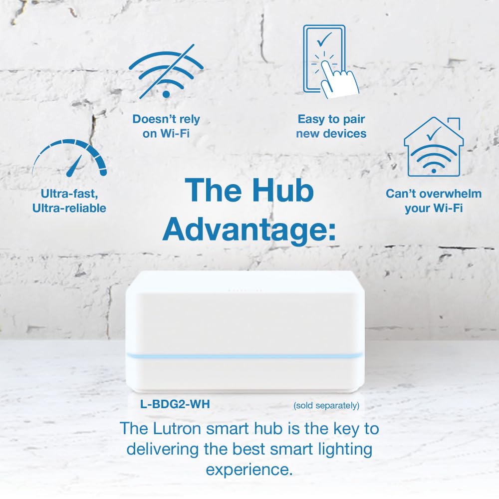 Lutron Diva Smart Dimmer Switch for Caséta Smart Lighting | No Neutral Wire Required | DVRF-6L-BL | Black
