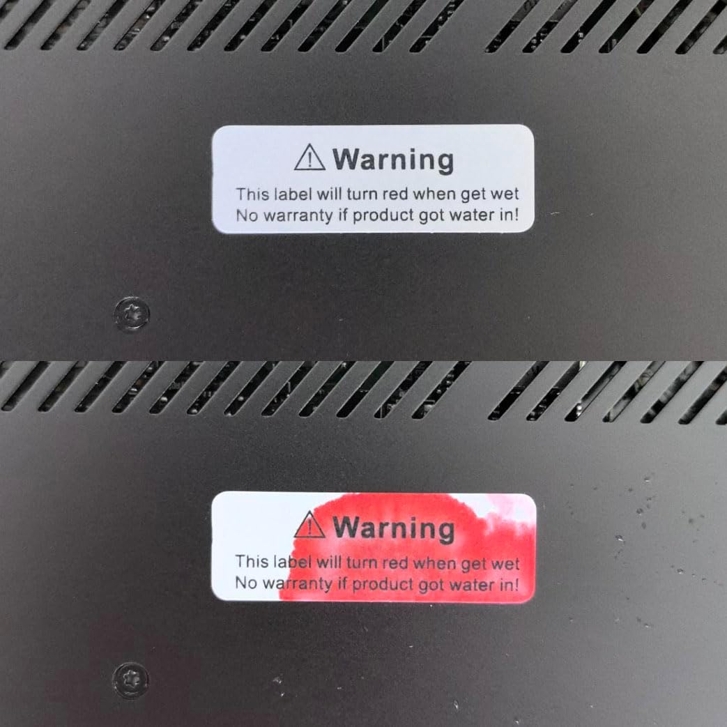 170pcs1.2x0.4 inch Water Sensitive Sticker Turn Red When Got Wet Device Potential Damage Indicator Warranty Void Instruction Liquid Sensor Label