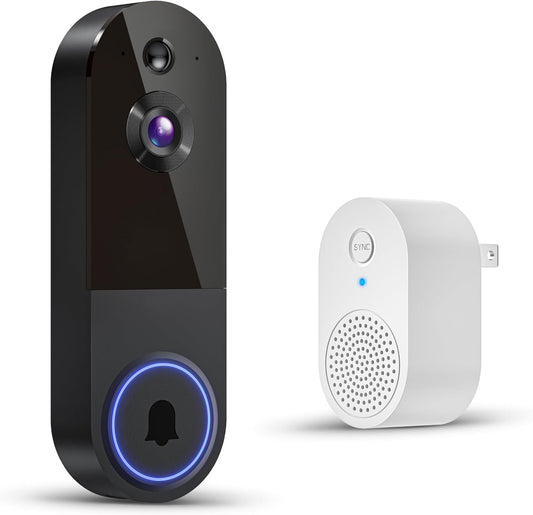1080p Wireless Wi-Fi Video Doorbell Camera with Night Vision, Two Way Audio, 2.4G WiFi Only, AI Motion Detection and Cloud Storage (Sold Separately)