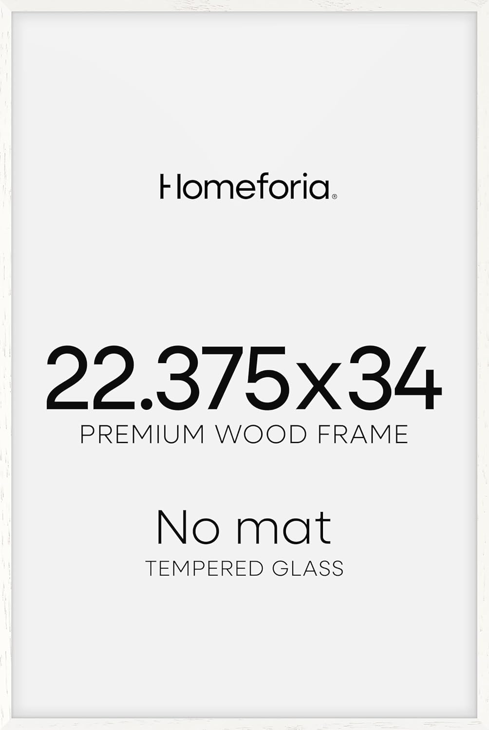 Homeforia 22.375x34 White Wood Puzzle Frame, High End Oak 22.375 x 34 Frames without Mat, Wooden 34x22.375 Hanging Picture Frames for Wall, 22.375by34 Poster Frames, Tempered Glass, Wall Kit, Set of 1