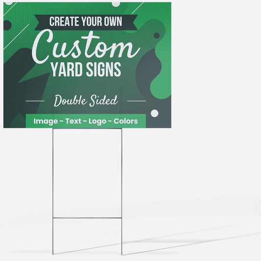 20 pack 24x18" Double Sided Customizable Outdoor Yard Sign made from Corrugated Plastic with Metal "H" Stake, Easy to Design, Sign for Business, Garage or Yard Sale, Home, Office, (24" x 18" - Qty 20)