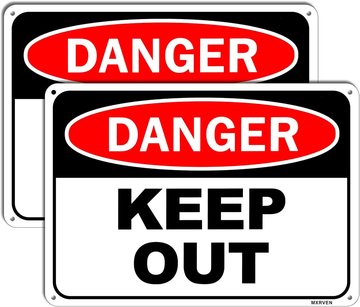 2 Pack Danger Keep Out Sign, 10"x 7" Rust Free Reflective Aluminum Metal Sign, Fade Resistant, Waterproof, Easy to Mount