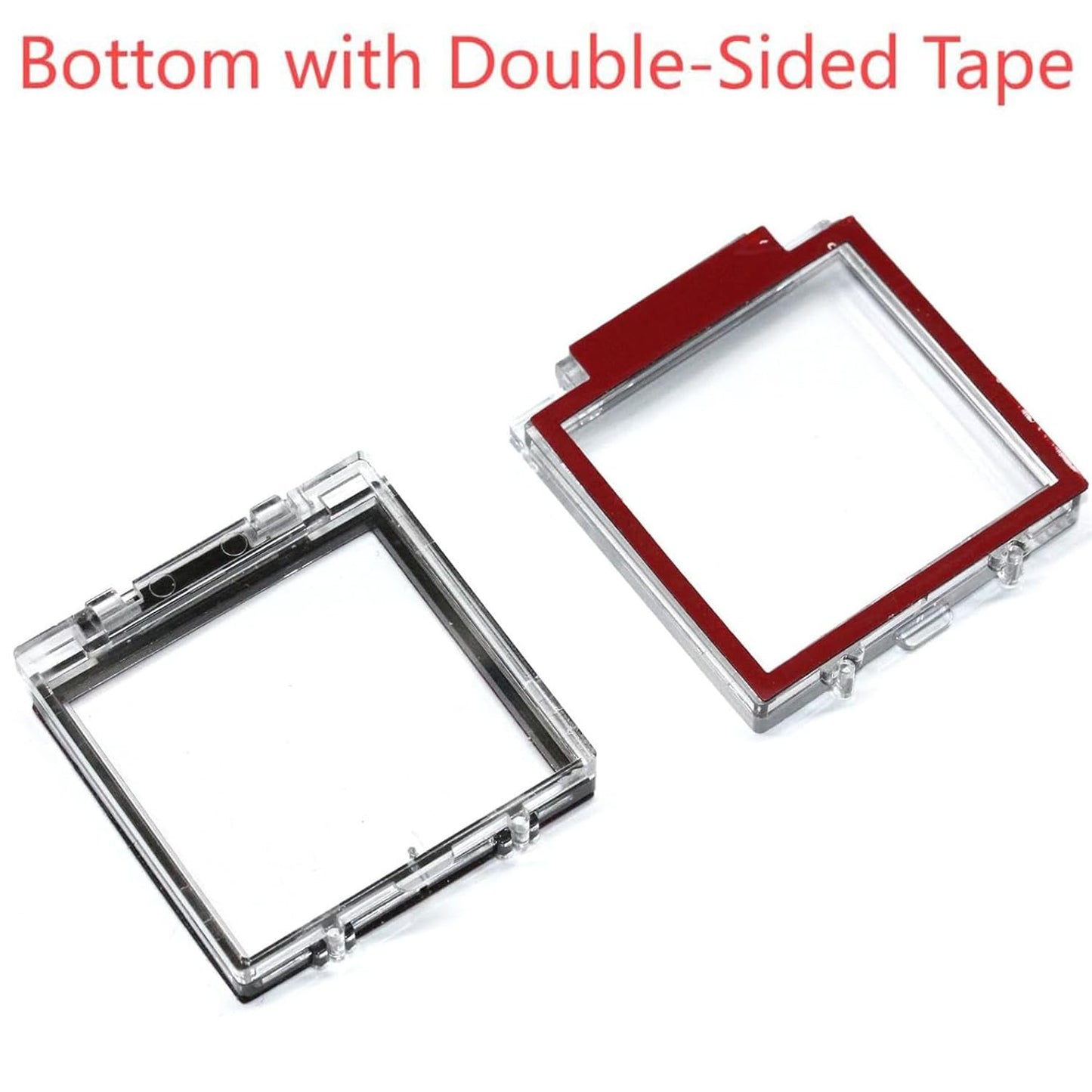 2Pcs Button Switch Cover with Sticker, 55mm Dustproof Button Switch Cover Protector with Double-Sided Tape for PC, Computer, Desktop, Industrial Power Switches & Control Panels Square